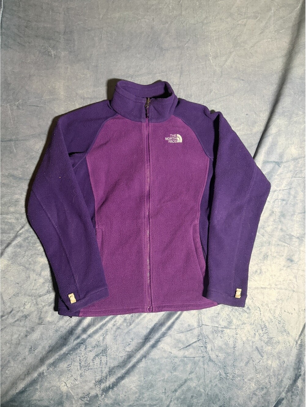 The North Face Women’s Two-Tone Purple Full Zip Fleece Jacket – Size L